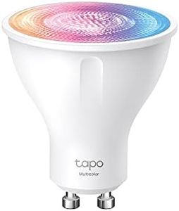 TP-Link Tapo Smart Wi-Fi Spotlight, Multicolour, White Tunable, Smart Home Security System, Energy saving, Dimmable, GU10, 3.7W, Remote Control, Schedule & Timer, No Hub Required (Tapo L630)