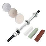 scottchen PRO Woodworking Lathe Buffing System 16" #2MT Mandrel 3-Step Buffing Wheel Kits 8inch with 3pcs Polishing Cutting Compounds