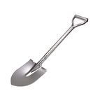 LUBAN 31.5 Inch Short Garden Shovel for Digging in The Yard, Round Point D Handle Shovel, All Stainless Steel Made