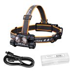 Fenix HM75R 1600 Lumen USB-C Rechargeable Headlamp, Battery Extender Pack Included for Extra Long Runtime, White and Red Beams, for Site Operation, Search and Rescue, Caving, Hiking