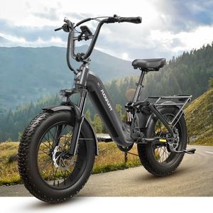 Corgi Electric Bike for Adults 960W, 48V 20Ah Battery Ebike, 20'' Fat Tire Full Suspension Mountain Ebike, Step-Thru E Bike, 28MPH & 80Miles Range, LCD Display, 7 Speed Hydraulic Disc Brakes