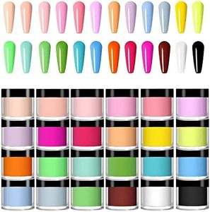 BOLT BEE 12 Colors Acrylic Nail Powder Set, Colored Acrylic Powder for Nails DIY Art Design 3D Manicure Extension Gifts for Women and Girls Multicolors