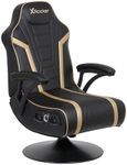 X Rocker Trident 2.1 Bluetooth Pedestal Chair - Immersive Audio with Speakers & Subwoofer - Ergonomic Design for Hours of Comfortable Entertainment - Adjustable Chair Base - Black/Gold