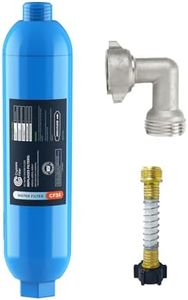 CRYSTALA RV/Camper Water Filter, Inline Water Filter Effectively Reduces Bad Taste, Odors, Chlorine and Sediment for RVs and Marines, Pack Filter with Flexible Hose Protector