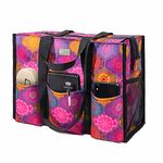 TOPDesign Utility Water Resistant Tote Bag with 13 Exterior & Interior Pockets, Top Zipper Closure & Thick Bottom Support, for Working Women, Teachers, Nurses, Accountants (Yoga Totem)