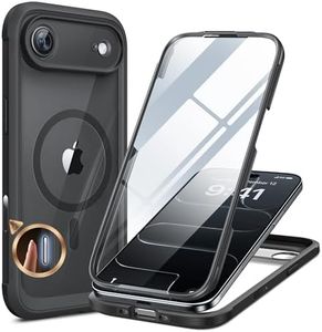 Miracase Magnetic for iPhone Air Case 6.5" with Camera Control, Full Body Bumper Anti-Bend Slim Phone Case 17 Air, Built-in No-Bubble Tempered Glass Screen Protector, Fit for MagSafe, Black