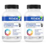 Renew Actives Vitamin B Complex 100: 100% of B1, B2, B3, B5, B6, and B12—Promotes Normal Growth, Tissue Formation, & Liver Function—Essential for Health—60 Capsules (2pk)