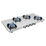 Everflame Marvel 4 Burner Gas Stove (Long) | ISI Certified | Advance Stainless Steel Gas Cooktop + 6G Forged Brass Burner (Gas-Saver) | Manual Ignition | Next-Level Pan Support | 2 Years Warranty