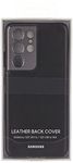 Samsung Galaxy S21 Ultra Case, Leather Back Cover - Black (US Version)