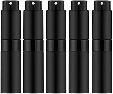 IRON BILL 5PCS/8ml Perfume Travel Refillable, Portable Perfume Atomizer Refillable, Empty Mini Size Spray Bottle for Men&Momen.（Matte Black