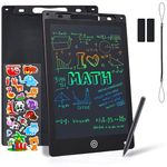 Coolzon Colourful LCD Writing Tablet Kids, 10 Inch Erasable Writing Tablet with Lock Function Kids Drawing Pad for Painting Drawing and Memo Lists,Free Animal Cartoon Stickers,Black