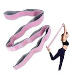 AYNKH Elastic Exercise Strap, Yoga Stretch Assist Strap with 10 Levels Numbered Loops, Fitness Resistance Band for Physical Therapy Pilates Dance Gymnastics, Enhance Flexibility Equipment