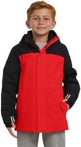 Lands' End Boys' Squall Waterproof Fleece Lined Insulated Jacket, Fiery Red, Large