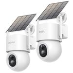 AOSU Solar Security Cameras Wireless Outdoor - 3K 5MP Home Security Cameras, 360° Panoramic View, 400-Lumen Spotlight Camera, Color Night Vision, WiFi Camera, Auto Tracking, AI Human Detection(2 Pack)