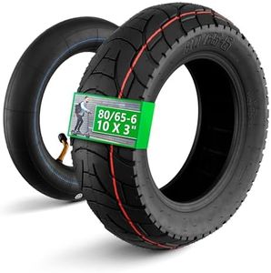 80/65-6 Scooter Tire Tube - 10x3" Electric Scooter Tire Replacement with Rugged Tread that Suitable for All Seasons and Resistant to Punctures - For Smooth and Quiet Riding on any Terrain