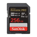 SanDisk 256GB Extreme PRO SDXC card, SD Card, V60 Memory card, 6K & 4K UHD, up to 280 MB/s, Shock, Temperature, Water and X-Ray Proof, RescuePro Deluxe data recovery software, UHS-II, Class 10, U3