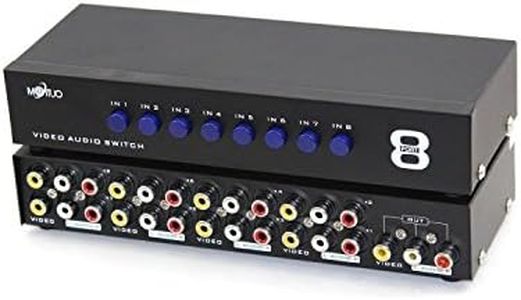 E-SDS 8-Way AV Switch RCA Switcher 8 in 1 Out Composite Video L/R Audio Selector Box for DVD STB Game Consoles CV0235