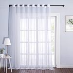 NICETOWN Long Sheer Curtains for Windows - Living Room Airy Breathable Sheer Panel for Hall/Patio Door/Wall Decor (1 PC, 120 Wide x 108 Length, White)