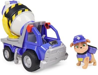 Rubble & Crew, Mix’s Cement Mixer Toy Truck with Action Figure and Movable Construction Toys, Kids Toys for Ages 3 and Up