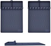 Silicone Grill Mat Accessories for Blackstone Outdoor Grill | Griddle Mat Tools Prep Trays with Drip Pad | Spatula Mat Side Shelf Mat Barbeque Grill Accessories | Food-Grade Silicone Griddle Mat