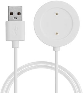 kwmobile USB Cable Charger Compatible with Xiaomi Mi Watch Color Sport / S1 Active Cable - Charging Chord for Smart Watch - White