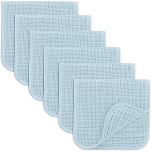 Comfy Cubs mussola panni del burp 6 pack di grandi dimensioni 100% cotone a mano salviette 6 strati extra assorbente e soft (blu, confezione da 6)