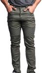 G-Style USA Men's Coated Biker Jeans Jeans - DL1030 - Olive - 30/32 - DNM