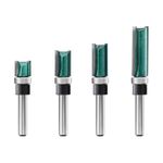 ZOKMOK Pattern Flush Trim Router Bits Set, 1/4'' Shank Carbide Template Top Bearing Flush Trim Bits, Cutting Height in 1/2”, 3/4”, 1”, 1-1/2” | Handy, Durable & Sharp Home DIY Trim Router Bits Kit