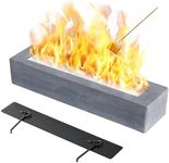 16'' Large Table Top Firepit, KISKVV Concrete Outdoor & Indoor Fire Pit Tabletop, Rectangular Smores Maker Kit, Tabletop Fire Pit, Small Portable Mini Indoor Fireplace