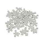 Silvertone Puzzle Piece Charms - 24