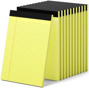 AILZFEI 12 Pack Yellow Legal Pads 8.5 x 11.75 College Ruled Yellow Note Pad Narrow Ruled 30 Sheets Notepads Perforated Writing Pad Clear Print 8x11 Legal Pads Pads of Paper