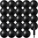 Yunsailing 24 Pieces Dodgeball Playground Ball Kickball, 6 Inch Handball Sport Bouncy Balls with a Hand Pump for Kids Adults Indoors Outdoors Ball Games Gym Exercise, Camps, Picnic (Black)