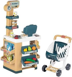 Smoby - Marchande - Supermarché pour Enfant - Chariot de Course Inclus - Fonctions Electroniques - 34 Accessoires - 350238