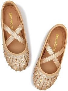 Mei MACLEOD Girls Ballet Flats Glitter Mary Jane Dress Shoes Ballerina