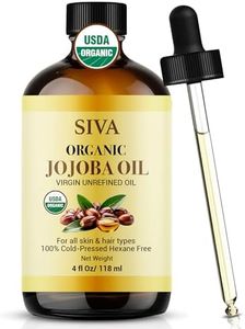 Siva Jojoba Organic Oil 4oz (118ml) Premium Cold-Pressed Organic Carrier Oil with Dropper for Face, Skin Care, Body Massage, Hair Care, Hair Oiling & Scalp Massage