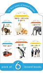 My Super Pack Of Board Books: Opposites, Wild Animals, Farm Animals and Pets, Birds, Transport, People at Work Pack of Early Learning Board Books With Attractive Shape
