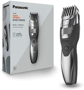 Panasonic ER-GB44-H503 WET&DRY Men's Beard Trimmer with Comb, Quick Setting, Rechargeable, Stainless Steel, Long Battery Life, Washable, 20 Settings, Silver