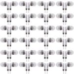 Wholesale Bulk Earbuds Headphones 100 Pack for Iphone, Android, MP3 Player Individually Bagged (White)