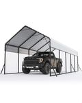 Garveelife 13'x26'x11' Oversized Metal Carport, Steel Heavy Duty Carport for All-Weather, Permanent Shelter for Boats, Pickup Trucks, and Tractors, N.W. 780 Lbs