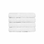 Brentfords Bathroom Hand Towels - White 100% Cotton - Premium Quality, Super Absorbent & Quick Drying Flannel - 50 x 80cm – Luxury Set of 4