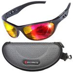 ZILLERATE Polarised Sunglasses For Men - Mens Womens Polarized Sports Sun Glasses, Fishing Driving Running Cycling Sailing Skiing Golf, UV400 Protection Safety Lenses, Wrap Around Men's Shades, Red