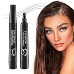 ADBERG Eyebrow Pen 4 Micro-Fork Tip Brow Pencil Flawless Long-Lasting Natural Looking Browfiller Waterproof Smudgeproof Sweatproof Fill In Brow Gaps Pen For Denser & Fuller Eyebrows (Black)