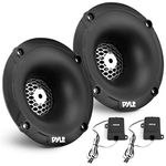 Marine Tweeter Speaker System, One Pair 1inch PEI Black Dome Tweeter with Horn Diffuser, 120 Watts Max Power with 4 Ohm Impedance, IP-X5 Marine Grade Waterproof Rating