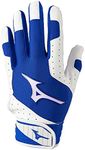 Mizuno Finch Women's Softball Padded Batting Glove, White-Royal, Medium