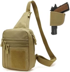 VTACOUTV Gun Bag for Handguns, Tactical Sling Bag for Men CCW Shoulder Crossbody Bag Chest Pack Range Bags with Holster