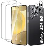 ivoler [2+2 Pack] Tempered Glass [2 Pack] for Samsung Galaxy S24 6.2" 5G 2024,[ Not for Galaxy S24 Plus&S24 Ultra], with [2 Pack] Camera Lens Protector Screen Protector with Transparent HD Clear