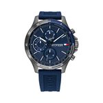 Tommy Hilfiger Analogue Multifunction Quartz Watch for Men with Navy Blue Silicone Bracelet - 1791721