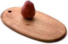 J.K. Adams 14-Inch-by-18-1/2-Inch Maple Wood Artisan Cutting Board, Oval-Shaped