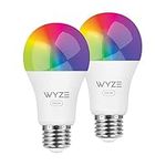 Wyze Bulb Color, 1100 Lumen WiFi RGB and Tunable White A19 Smart Bulb, Works with Alexa and Google Assistant, Two-Pack