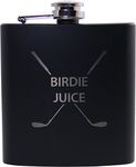 Birdie Juice 6oz Flask - Great Gift for A Golfer, Father's Day, Birthday, or Christmas Gift (Black)